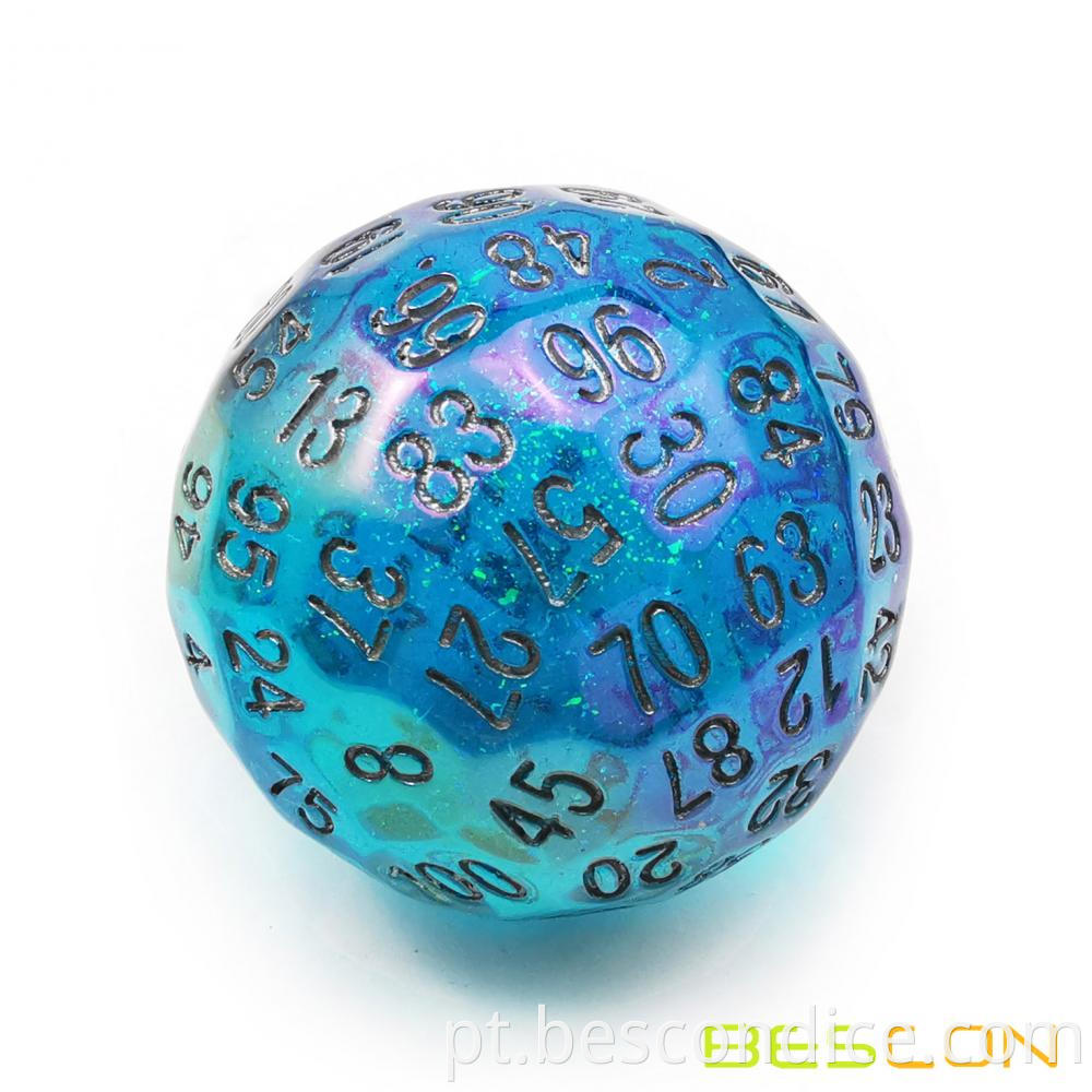 Dazzling Blue 100 Sided Game Dice 2